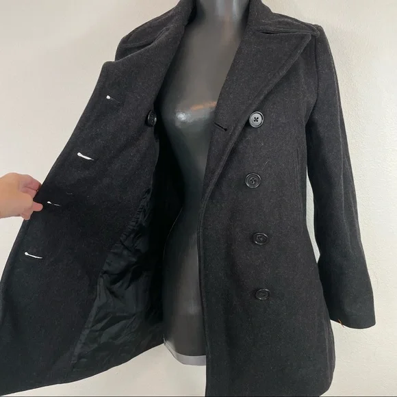 J. Crew Black Wool Blend Peacoat Jacket Size XSP - Picture 11 of 15